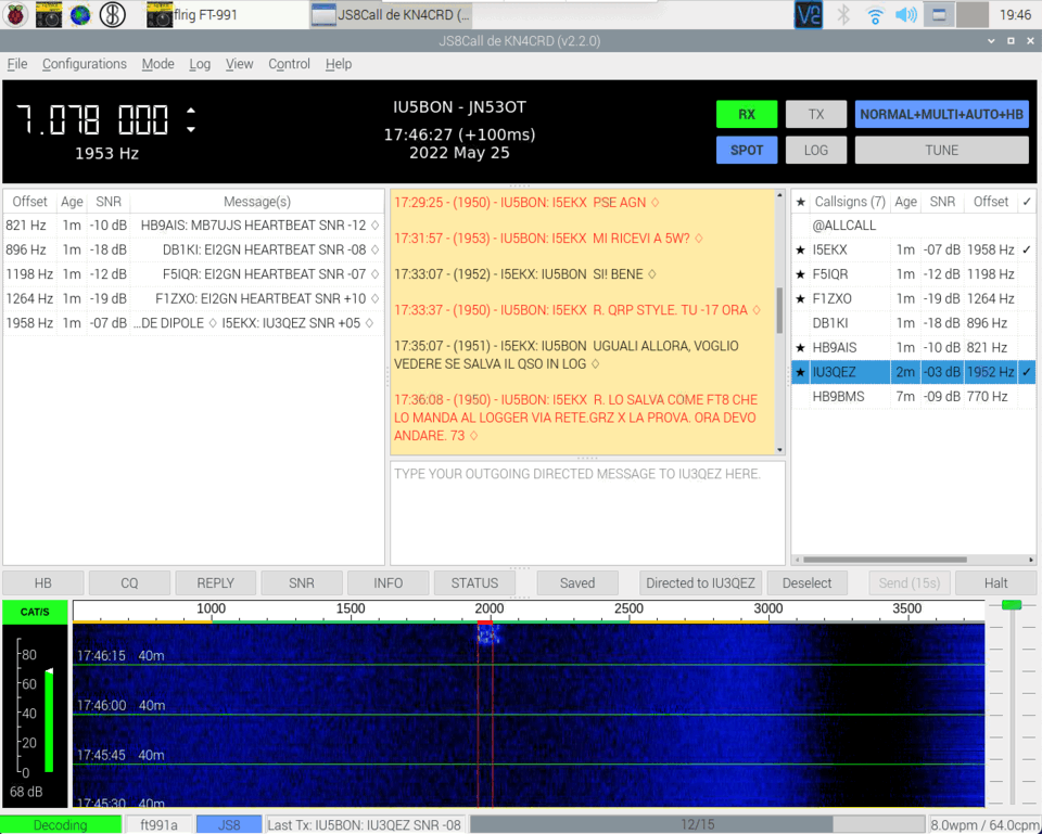 QSO con I5EKX